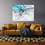Marble Abstract Blue Gold Wall Art