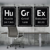 Execution Hustle Grind Periodic Wall Art