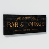 Custom Bar Sign Black Wood Wall Art