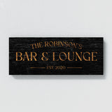 Custom Bar Sign Black Wood Wall Art