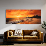 Beach Lighthouse Glow Scene 196 Wall Art