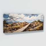 Boardwalk Cloudy Sky Rocky 13 Wall Art