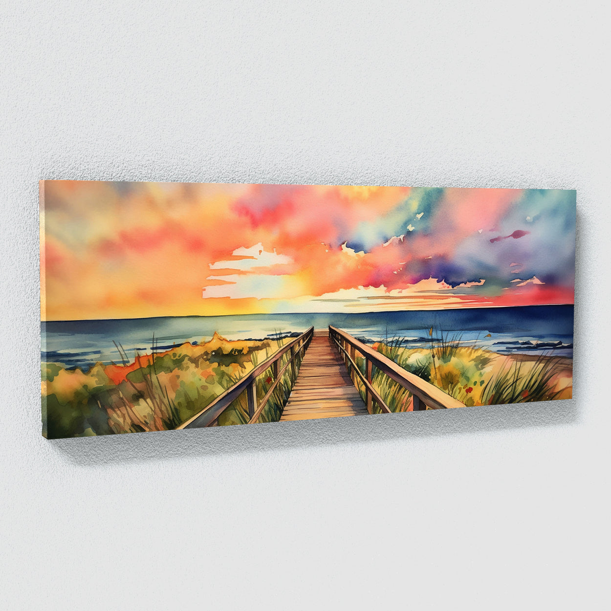 Boardwalk Vibrant Watercolor 11 Wall Art
