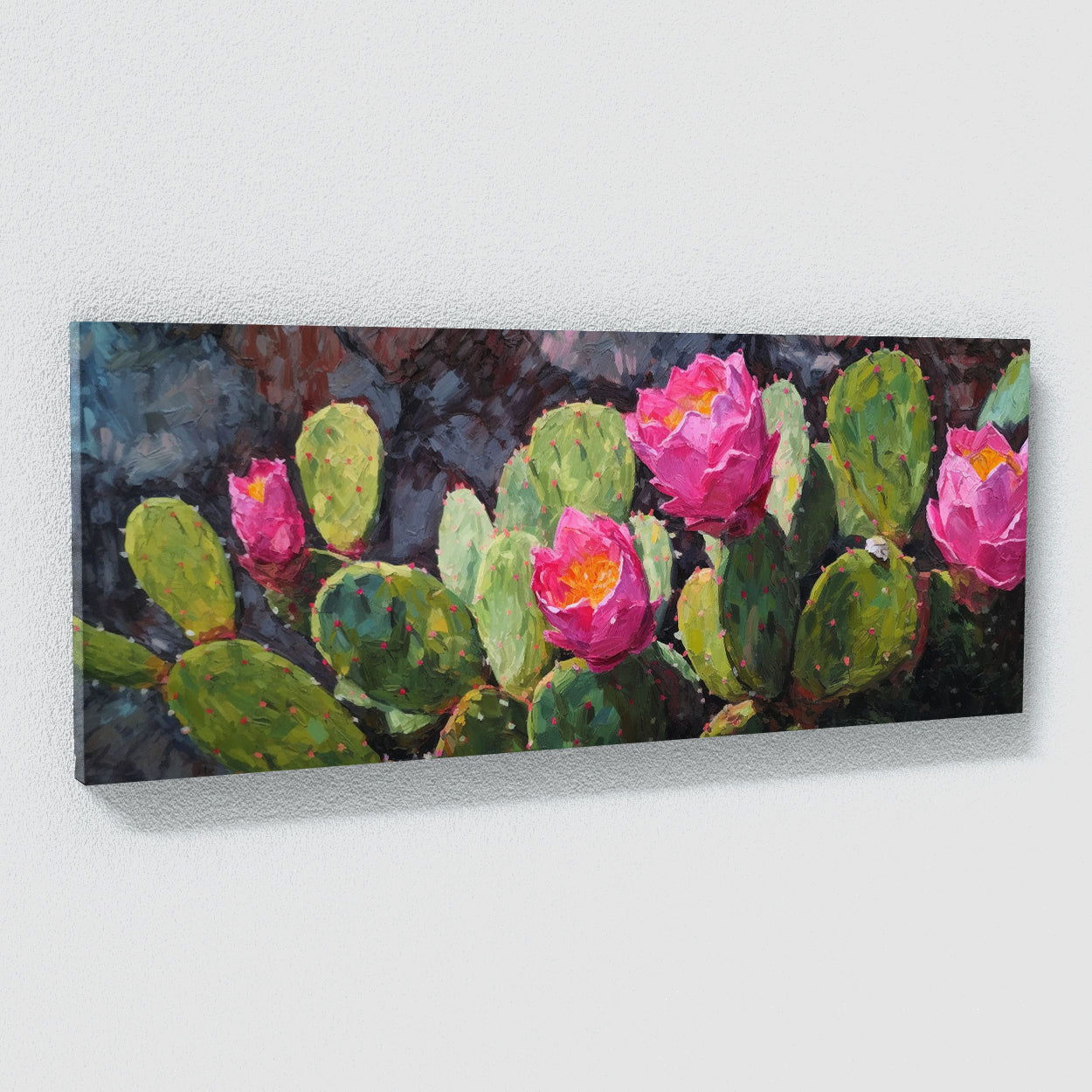 prickly pear cactus wall art Cactus Impasto Prickly Pear 23 Canvas Wall Art Print Decor Artwork Picture Painting Poster – Sense Canvas