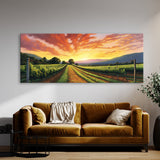 Sunset Realistic Vineyard Sky 255 Wall Art
