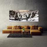 Waterfall Winter Snow Ice Drama 102 Wall Art