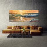 Wave Warm Golden 137 Wall Art