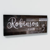 Family Name Party Of Darker Wooden Wall Art