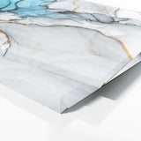 Marble Abstract Blue Gold Panoramic Wall Art