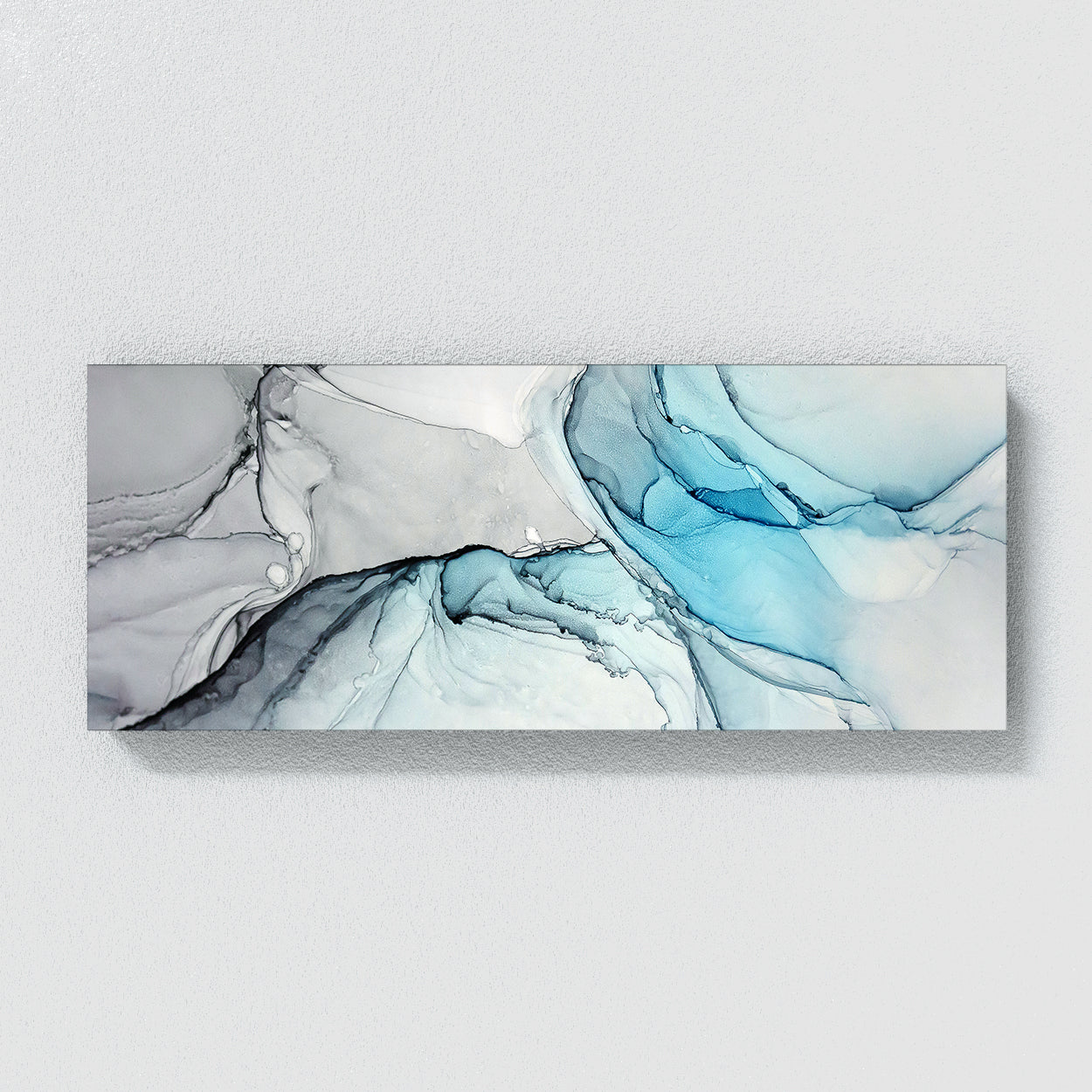 Marble Abstract Blue Panoramic Wall Art