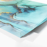 Marble Abstract Blue Turquoise Gold Wall Art