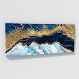 Marble Abstract Light Blue Gold Wall Art