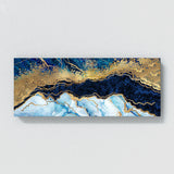 Marble Abstract Light Blue Gold Wall Art