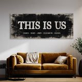 This Is Us Family Names Black Wood Wall Art