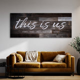 This Is Us Family Names Darker Wooden Wall Art