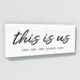 This Is Us Family Names White Wall Art