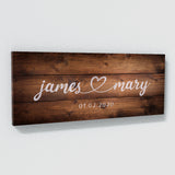 Wedding Couple Name Wooden Plank Wall Art