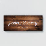 Wedding Couple Name Wooden Plank Wall Art