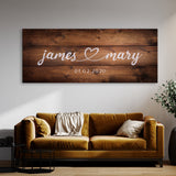 Wedding Couple Name Wooden Plank Wall Art