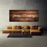 Wedding Couple Name Wooden Plank Wall Art