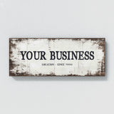 Your Business Company White Wood Wall Art