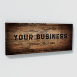 Your Business Company Wooden Black Wall Art