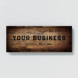 Your Business Company Wooden Black Wall Art