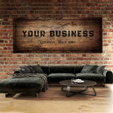 Your Business Company Wooden Black Wall Art