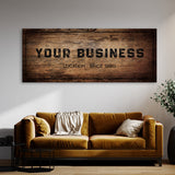 Your Business Company Wooden Black Wall Art