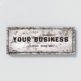 Your Business Company Wooden White Wall Art