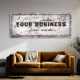 Your Business Company Wooden White Wall Art