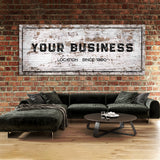 Your Business Company Wooden White Wall Art