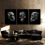 Skull Black White Wall Art