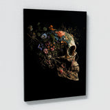 Skull Vintage Flowers Wall Art