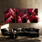 Marble Modern Luxury Ruby Red Wall Art