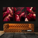 Marble Modern Luxury Ruby Red Wall Art