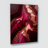 Marble Modern Luxury Ruby Red Wall Art