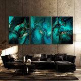 Marble Modern Luxury Turquoise Wall Art