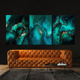 Marble Modern Luxury Turquoise Wall Art