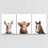 Nursery Baby Donkey Highland Horse 5 Wall Art