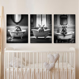 Nursery Baby Hedgehog Rabbit Raccoon 1 Wall Art