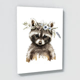 Nursery Baby Hedgehog Rabbit Raccoon 4 Wall Art