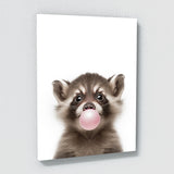 Nursery Baby Hedgehog Rabbit Raccoon 5 Wall Art