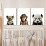 Nursery Baby Koala Monkey Panda 3 Wall Art