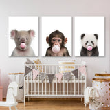 Nursery Baby Koala Monkey Panda 5 Wall Art