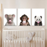 Nursery Baby Koala Monkey Panda 5 Wall Art