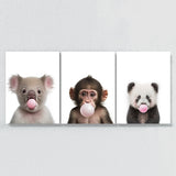 Nursery Baby Koala Monkey Panda 5 Wall Art