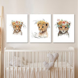 Nursery Baby Leopard Lion Tiger 4 Wall Art