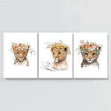 Nursery Baby Leopard Lion Tiger 4 Wall Art