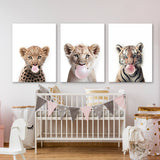 Nursery Baby Leopard Lion Tiger 5 Wall Art